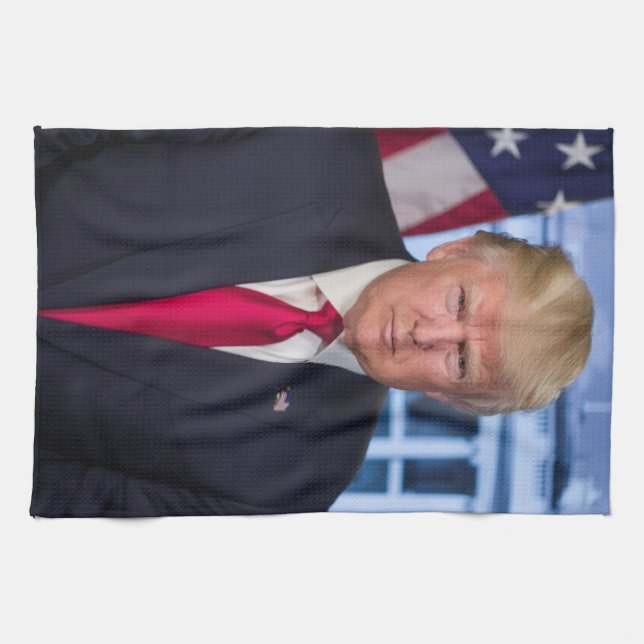 Donald Trump Official Presidential Portrait Kitchen Towel (Horizontal)