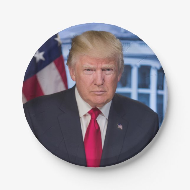 Donald Trump Official Presidential Portrait Paper Plates (Front)