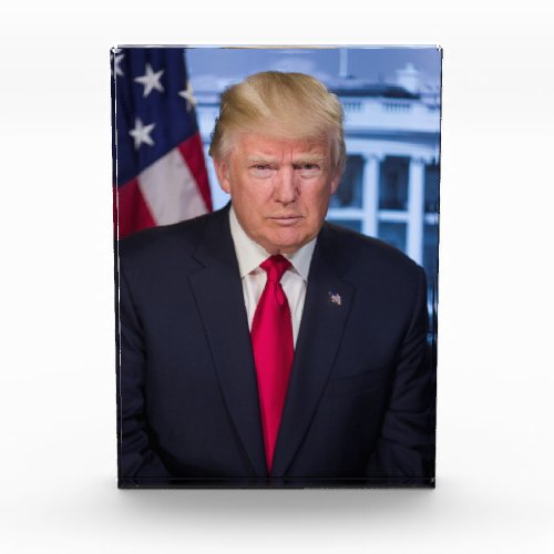 Donald Trump Official Presidential Portrait Photo Block