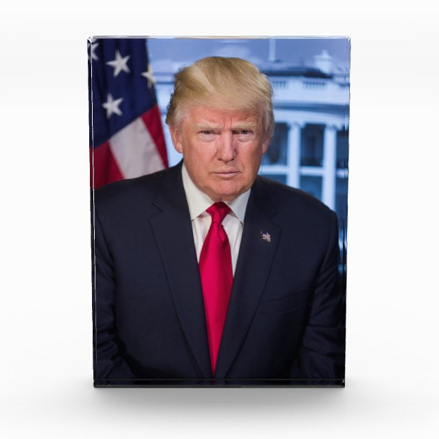 Donald Trump Official Presidential Portrait Photo Block | Zazzle