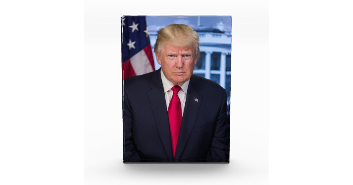 Donald Trump Official Presidential Portrait Photo Block Zazzle