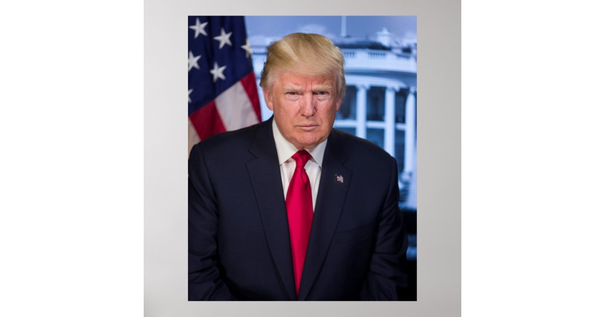Donald Trump Official Presidential Portrait Poster Zazzle