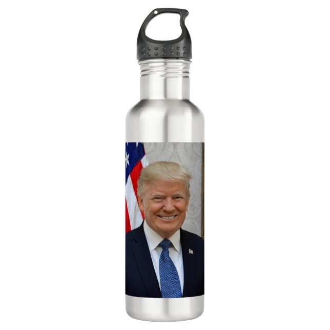 Donald Trump Official Presidential Portrait Stainless Steel Water Bottle (Front)