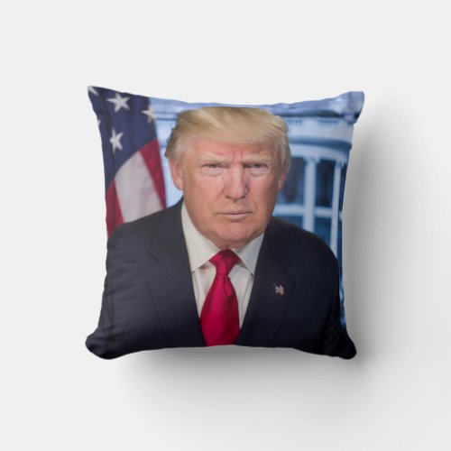 Donald Trump Official Presidential Portrait Throw Pillow