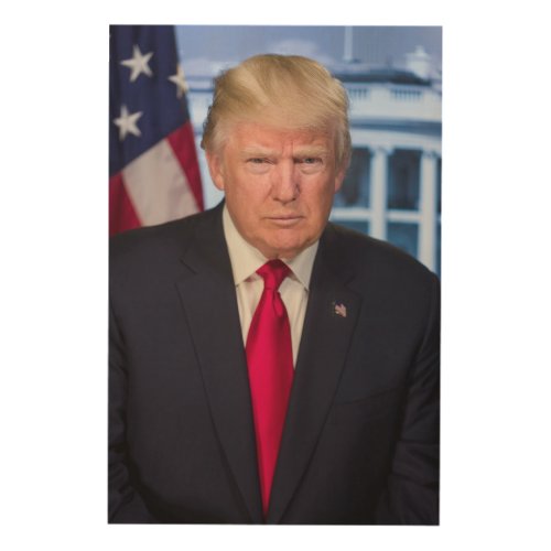 Donald Trump Official Presidential Portrait Wood Wall Art