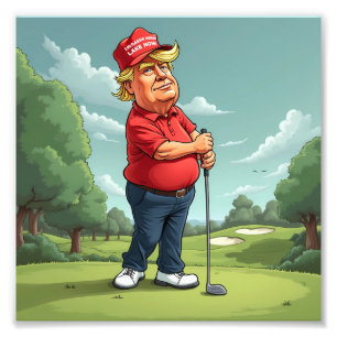 Donald Trump on the golf course Photo Print