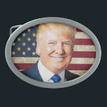 Donald Trump Oval Belt Buckle<br><div class="desc">Portrait of Donald Trump,  which can be placed on various items</div>