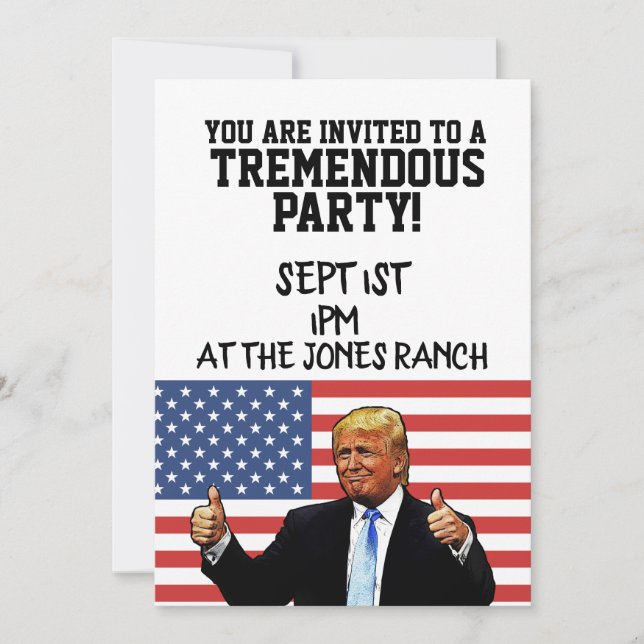 DONALD TRUMP PARTY INVITATIONS CUSTOM (Front)