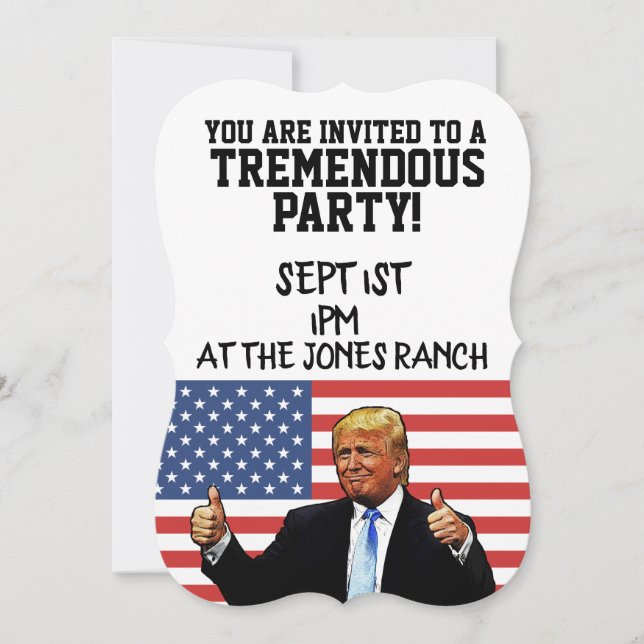DONALD TRUMP PARTY INVITATIONS CUSTOM (Front)
