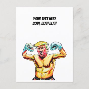 Donald Trump Patriotic Boxing President Portrait Postcard by prawny at Zazzle
