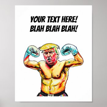 Donald Trump Patriotic Boxing President Portrait Poster by prawny at Zazzle
