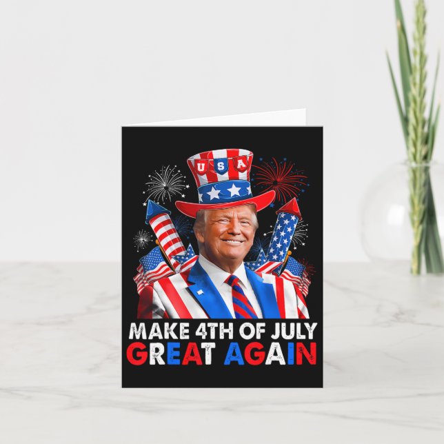 Donald Trump Patriotic Firework Make 4th Of July G Card (Front)