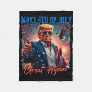 Donald Trump Patriotic Firework Make 4th Of July G Fleece Blanket