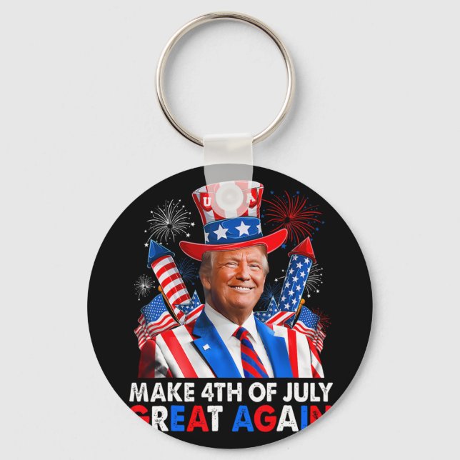 Donald Trump Patriotic Firework Make 4th Of July G Keychain (Front)