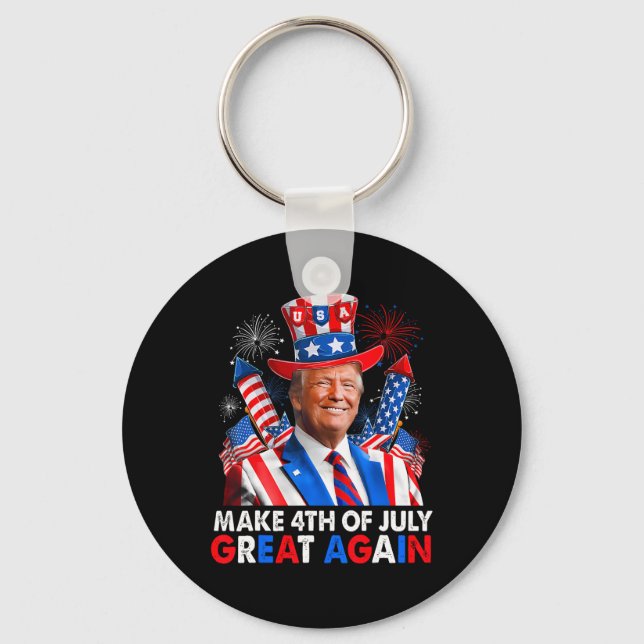 Donald Trump Patriotic Firework Make 4th Of July G Keychain (Front)