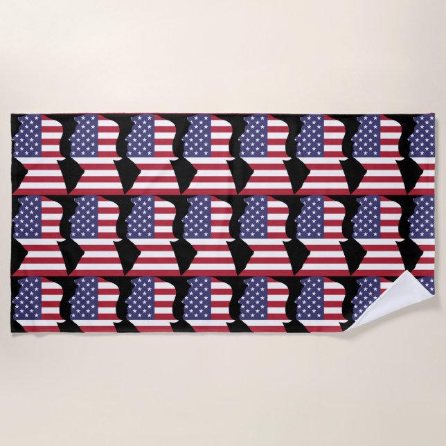 DONALD TRUMP PATRIOTIC FLAG Beach Towels (Front)