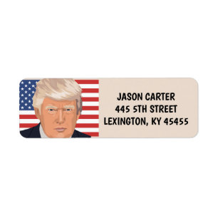 DONALD TRUMP PATRIOTIC FLAG Return Address Labels