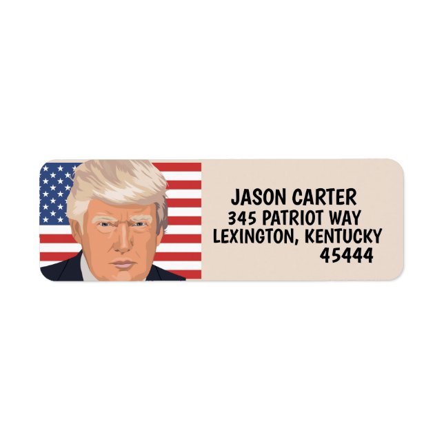 DONALD TRUMP PATRIOTIC FLAG Return Address Labels (Front)