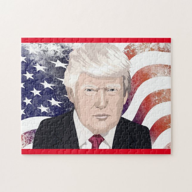 DONALD TRUMP PATRIOTIC JIGSAW PUZZLE (Horizontal)