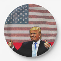 DONALD TRUMP patriotic PARTY PAPER PLATES