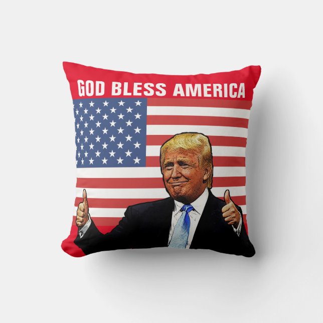 DONALD TRUMP PATRIOTIC THROW PILLOW (Front)