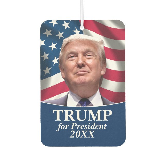 Donald Trump Photo American Flag - President 2020 Air Freshener (Front)