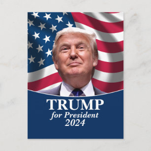 Donald Trump Photo American Flag - President 2020 Postcard