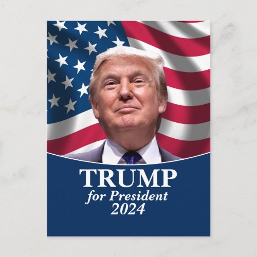 Donald Trump Photo American Flag _ President 2020 Postcard