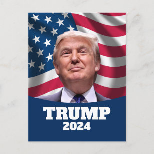 Donald Trump Photo American Flag - President 2024 Postcard