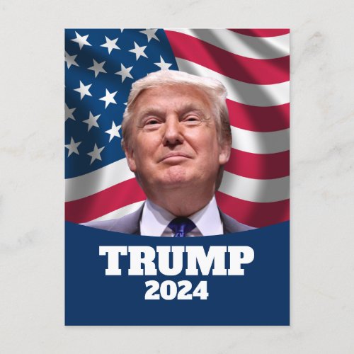 Donald Trump Photo American Flag _ President 2024 Postcard