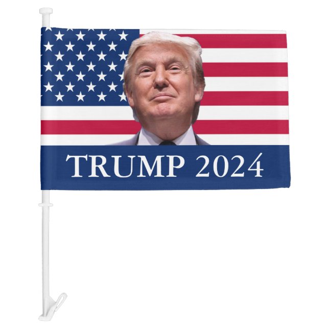 Donald Trump Photo - President 2024 Car Flag (Front)