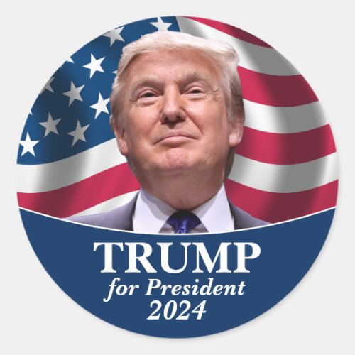 Donald Trump Photo _ President 2024 Classic Round Sticker
