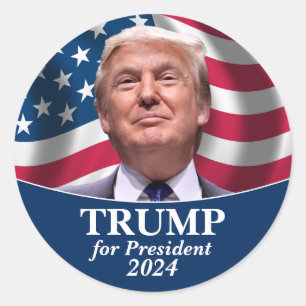 Donald Trump Photo - President 2024 Classic Round Sticker