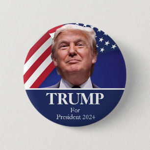 Donald Trump Photo - President 2024 Pinback Button