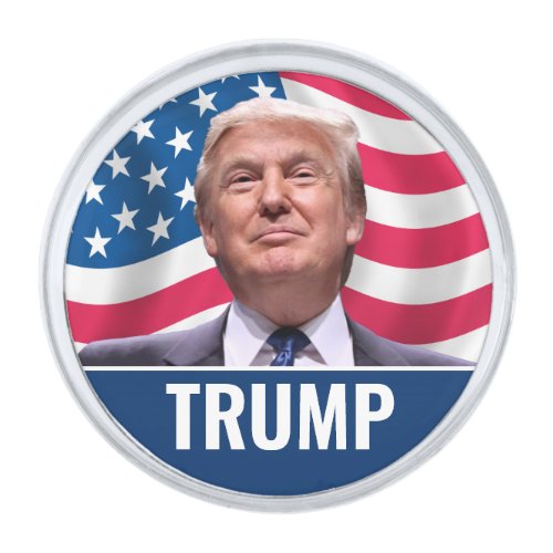 Donald Trump Photo _ President 2024 Silver Finish Lapel Pin