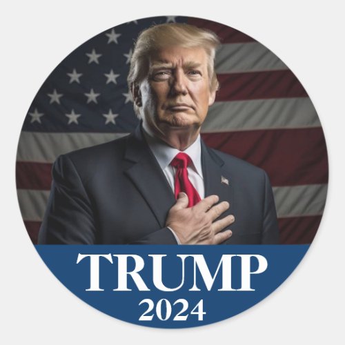 Donald Trump Photo _ President _ enough said  Classic Round Sticker