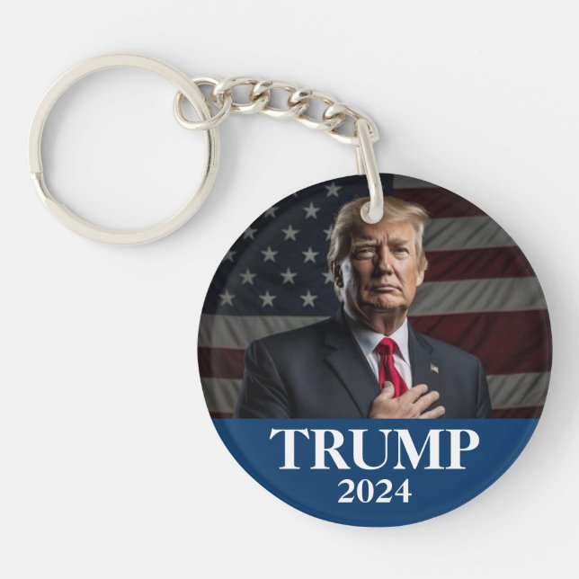 Donald Trump Photo - President - enough said Keychain (Front)