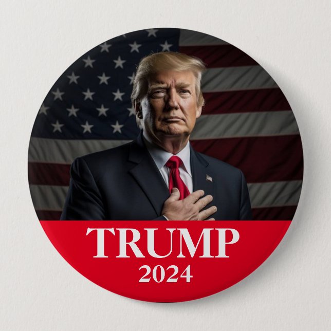 Donald Trump Photo - President enough said Pinback Button (Front)
