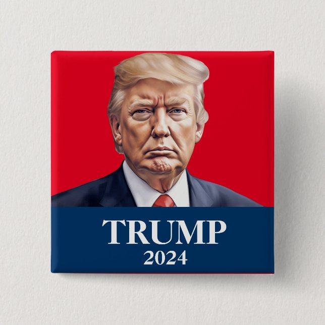 Donald Trump Photo - President enough said Pinback Button (Front)