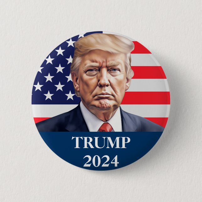 Donald Trump Photo - President enough said Pinback Button (Front)