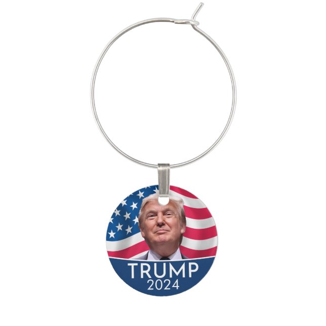 Donald Trump Photo - President  Wine Charm (Front)