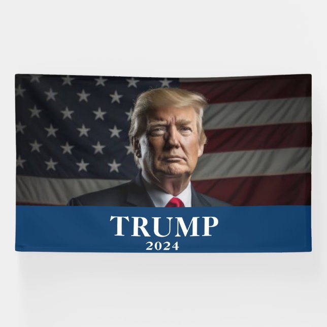 Donald Trump Photo - Trump 2024 Keep America Great Banner (Horizontal)