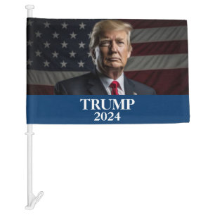 Donald Trump Photo - Trump 2024 Keep America Great Car Flag