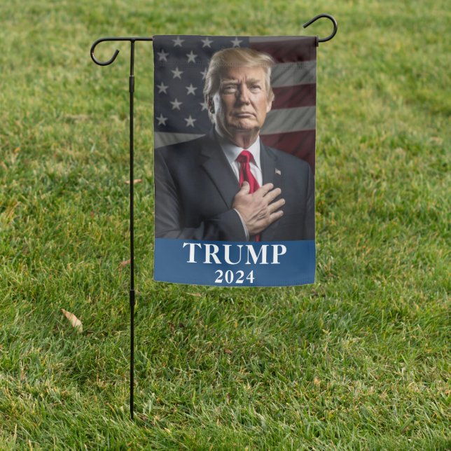 Donald Trump Photo - Trump 2024 Keep America Great Garden Flag (In SItu)
