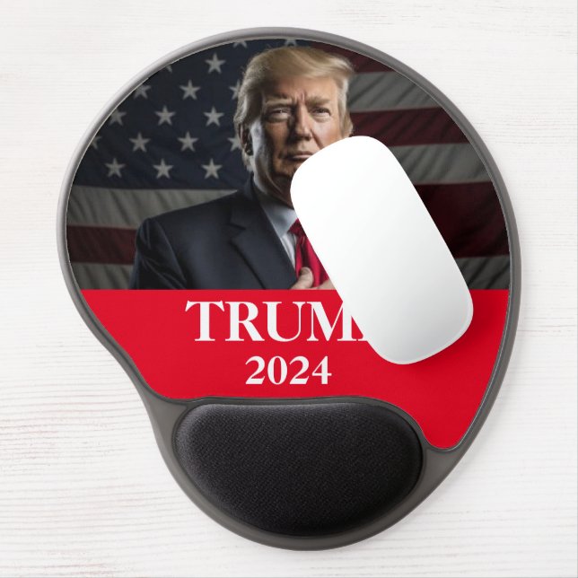 Donald Trump Photo - Trump 2024 Keep America Great Gel Mouse Pad (Left Side)