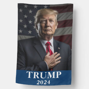 Donald Trump Photo - Trump 2024 Keep America Great House Flag