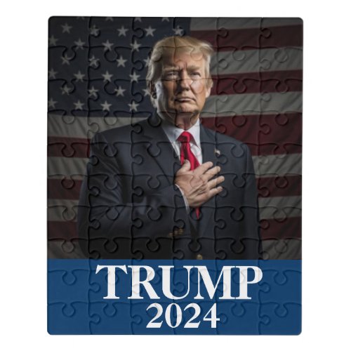 Donald Trump Photo _ Trump 2024 Keep America Great Jigsaw Puzzle