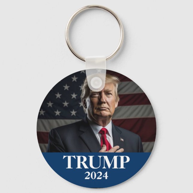 Donald Trump Photo - Trump 2024 Keep America Great Keychain (Front)