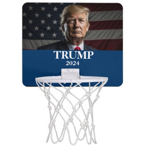 Donald Trump Photo _ Trump 2024 Keep America Great Mini Basketball Hoop