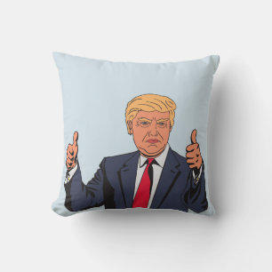 DONALD TRUMP Pillows, Thumbs up Throw Pillow